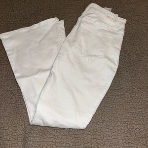 White flare jeans